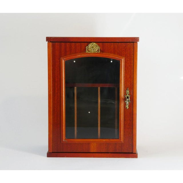 Metal English Mahogany Wooden Cabinet with Glass Door with Lock and Key For Sale - Image 7 of 8