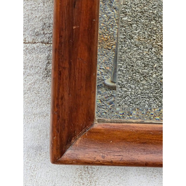 1920s 920 Walnut Rectangular Wall Beveled Edge Mirror. For Sale - Image 5 of 17