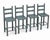 Set of 4 country French solid oak counter stools. Stools are done in a rich Antique blue distressed finish by our shop The...