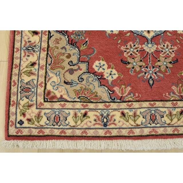 Yazd Runner 2’11” X 13′ Pink Wool Vintage Traditional Hand-Knotted Rug For Sale - Image 10 of 13