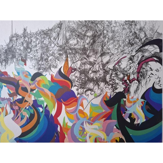 Raymond Moretti (1931-2005) Composition Large color lithograph Countersigned and numbered 67/150 at the bottom left...
