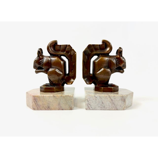 Art Deco Bronze Squirrel Bookends atributted to Max Le Verrier, 1930s, Set of 2 For Sale - Image 13 of 13