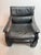 Wood Mid-Century Black Leather Armchairs with Black Lacquered Wooden Frames by Åke Fribytter for Nelo, Sweden, 1970s, Set of 2 For Sale - Image 7 of 13