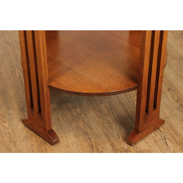 Stickley Mission Collection Oak TwoTier Round Side Table Chairish