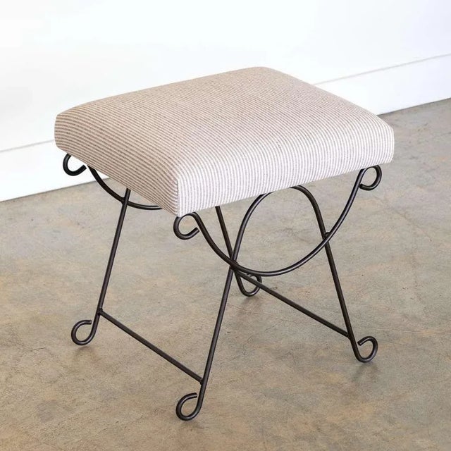 Panoplie Iron Loop Stool, Brown Stripe For Sale In Los Angeles - Image 6 of 10