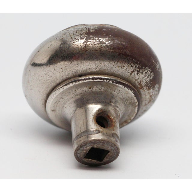 Early 20th Century Pair of Antique 1900s Nickel Passage Door Knobs For Sale - Image 5 of 5