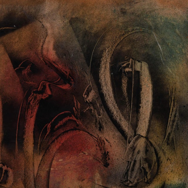 Abstract Expressionism Framed Signed J. Akston "Primordial Chaos" Mixed Media on Board For Sale - Image 3 of 15