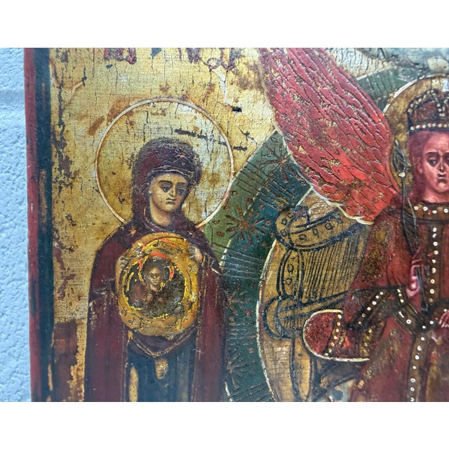 Antique 1800's Russian Orthodox Icon Sophia, the Holy Wisdom of God Oil Painting For Sale - Image 10 of 15