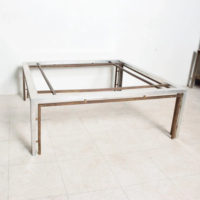 1960s Arturo Pani Modern Bronze and Aluminum Square Coffee Table For Sale - Image 9 of 9