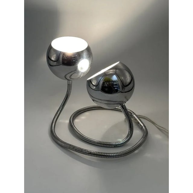Silver Space Age Snake Table Lamp by Goffredo Reggiani for Reggiani, Italy, 1970s For Sale - Image 8 of 13
