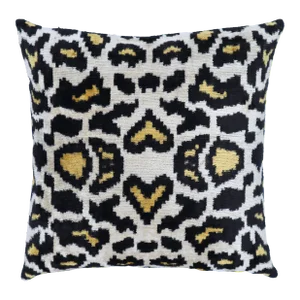 Contemporary Leopard Print Handmade Velvet Pillow and Down Feather Insert