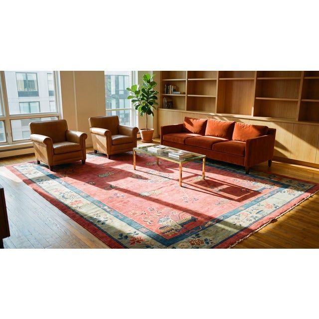 Textile Early 20th Century Chinese Peking Carpet ( 11' x 14' - 335 x 427 ) For Sale - Image 7 of 9