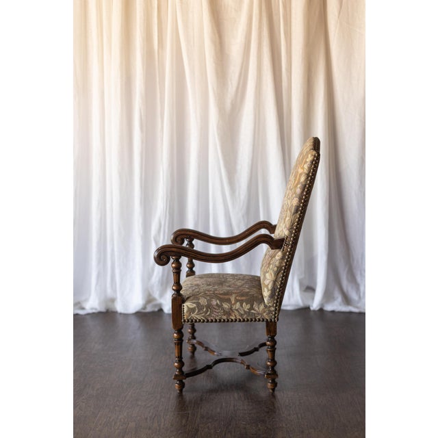 Brown Late 19th Century Fireside Flemish Tapestry Armchair For Sale - Image 8 of 12