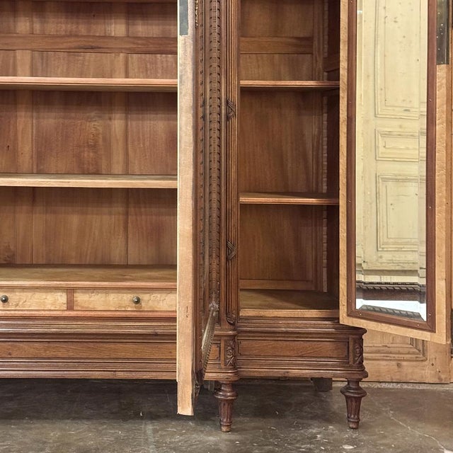 19th Century French Louis XVI Walnut Triple Armoire For Sale - Image 16 of 18