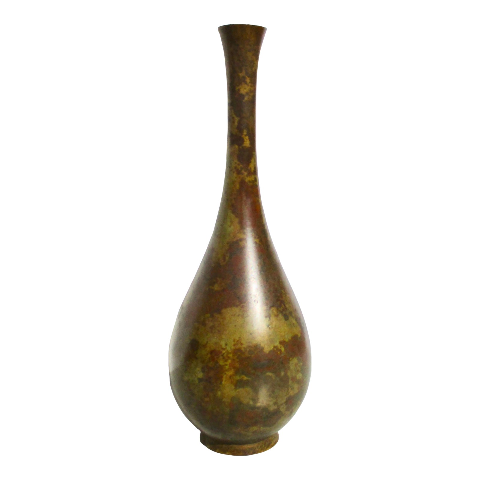 Mid-Century SSKK Japanese Bronze Vase Ghost Marked | Chairish