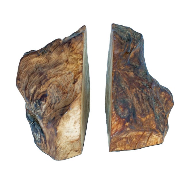 Pr. Vintage Organic Wooden Bookends For Sale In Los Angeles - Image 6 of 10