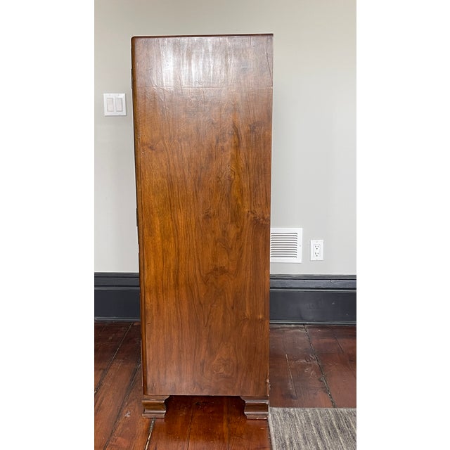 1930s 1930s Art Deco/Moderne Walnut Highboy Dresser For Sale - Image 5 of 13