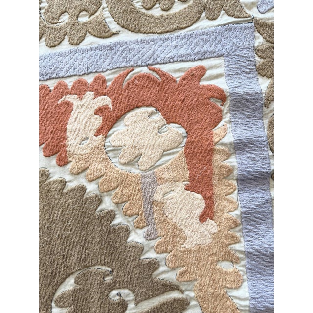 Asian Suzani Embroidered Wall Hanging, 4'5'' X 5' For Sale In New York - Image 6 of 9