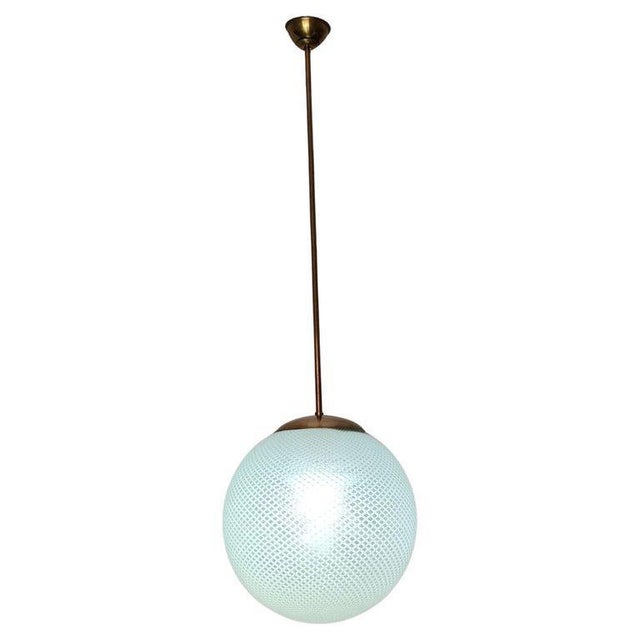 Reticello Pendant Lamp in Glass attributed to Carlo Scarpa for Venini, Italy, 1940s For Sale - Image 6 of 6