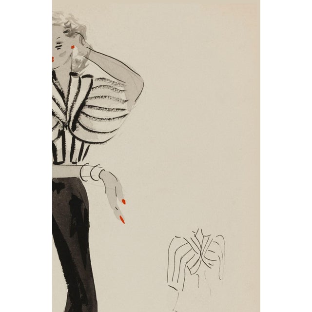 Vintage French Fashion Art Print – Art Deco Woman in White Jacket, 30" X 40" For Sale In Buffalo - Image 6 of 9