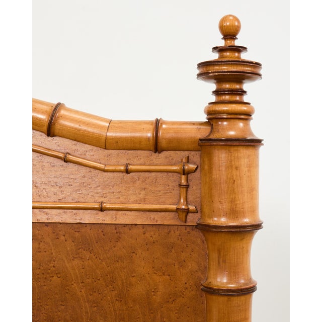Brown 19th Century English Aesthetic Movement Faux Bamboo Maple Bed For Sale - Image 8 of 18