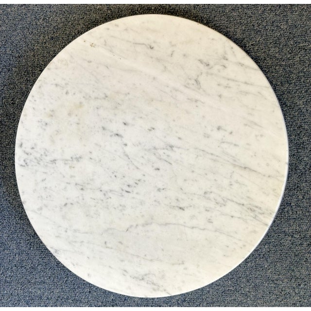 1900's Solid Wood Reeded Pedestal/ Plant Stand With Marble Top For Sale - Image 15 of 18