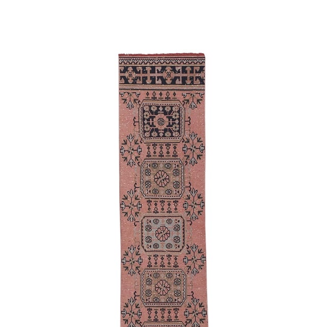1960s Turkish Hand Knotted Vintage Long Runner Rug - Stair Carpet 2'6'' X 21'2'' 31" x 254" /78 x 645 Cm Hand woven with...