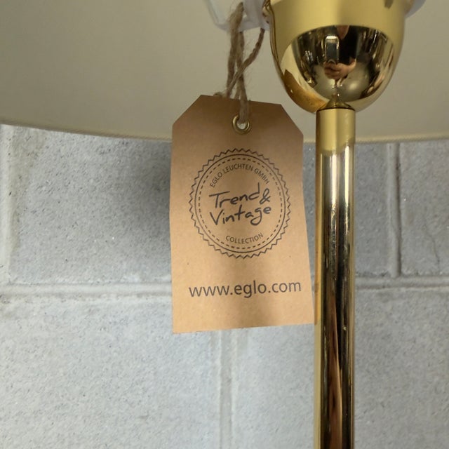 Eglo Floor Lamp in Wood and Brass For Sale - Image 6 of 11