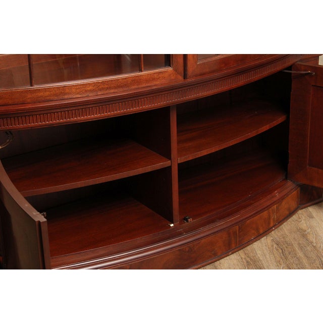 Baker Historic Charleston Collection Large Mahogany Bow Front China Cabinet For Sale - Image 11 of 18