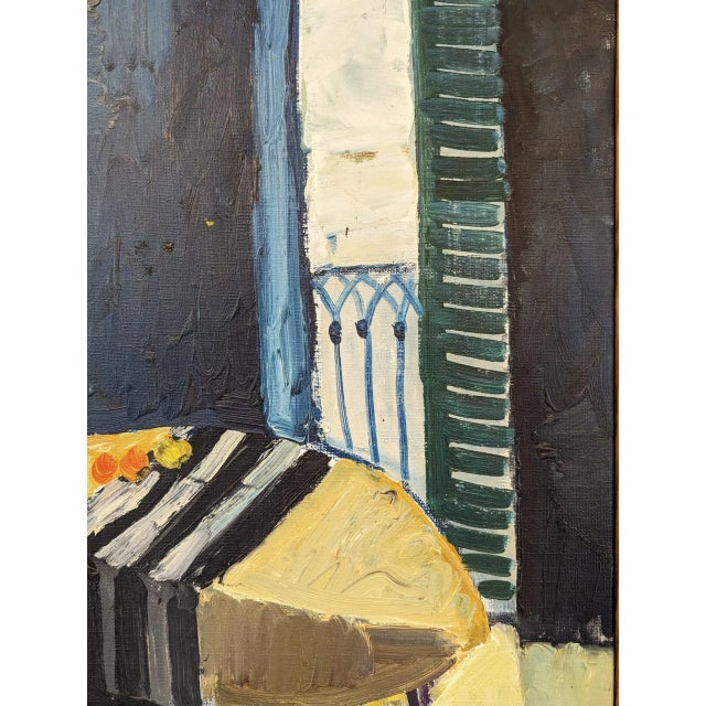 1962 Mid-Century Modern "The Lonely Diner" Vintage Swedish Figurative Oil Painting, Framed For Sale - Image 10 of 12