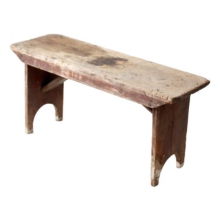 Antique Wooden Farmhouse Bench For Sale