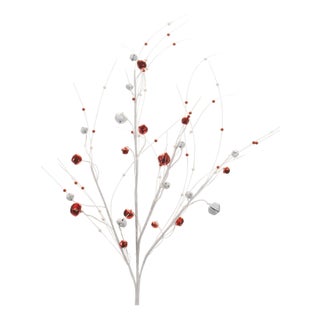Glittered Sleigh Bell Berry Twig Spray (Set of 2) For Sale