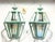 Green Exquisite Pair of Vintage Solid Brass Hexagonal Hanging Lanterns - 24” X 16” For Sale - Image 8 of 16