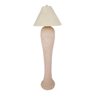 Postmodern 1980s Tall Spiral Ceramic Floor Lamp by Dynasty For Sale