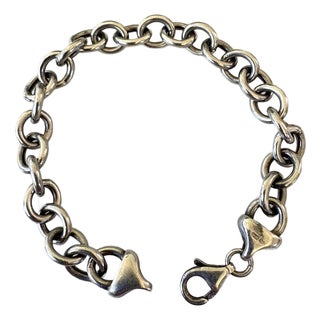 Vintage Sterling Silver Chain Bracelet For Sale