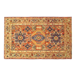 Antique Persian Heriz Karaja Oriental Rug, Small Size, w/ Multiple Medallions