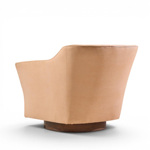 Brown Edward Wormley for Dunbar Style Mid Century Walnut Swivel Lounge Chairs - Pair For Sale - Image 8 of 12