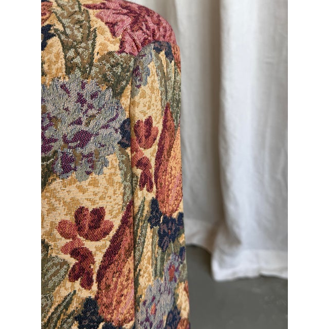 Metal Mid-Century Floral Upholstery Armchair in the style of Marco Zanuso, Italy, 1970s For Sale - Image 7 of 18