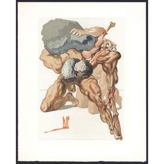 1963 Dalí Divine Comedy Engraving Enfer Chant 7 "Les Avares Et Les Prodigues" (The Avaricious and the Prodigal) For Sale