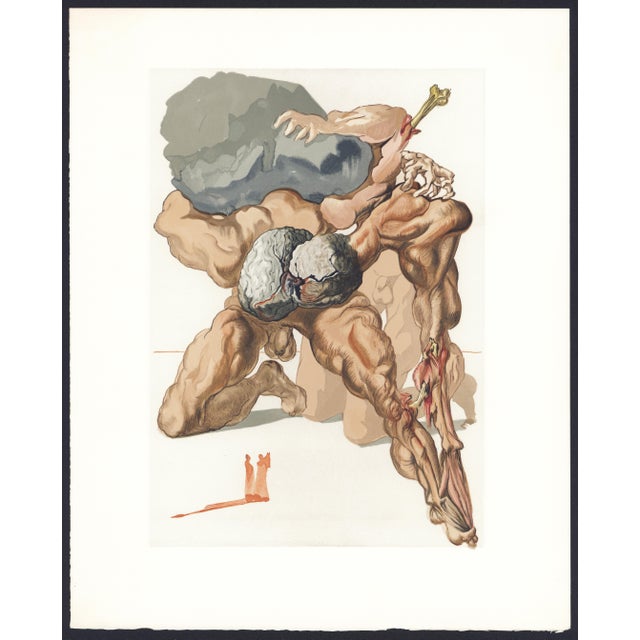 1963 Dalí Divine Comedy Engraving Enfer Chant 7 "Les Avares Et Les Prodigues" (The Avaricious and the Prodigal) For Sale