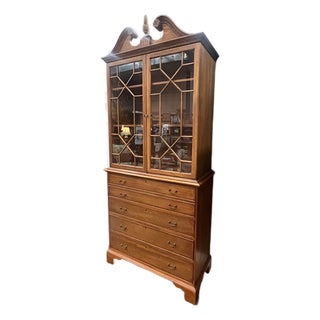 Mid 20th Century Georgian Reproduction Double Door Secretary For Sale