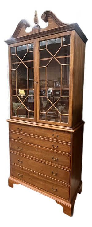 Mid 20th Century Georgian Reproduction Double Door Secretary