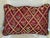 Victorian Late 20th Century Burgundy Floral Trellis Tapestry Lumbar Pillow With Rope Trim For Sale - Image 3 of 7