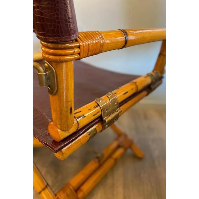 Director's Chair in Leather and Brass by Ryda Levi McGuire, 1960s For Sale - Image 15 of 18