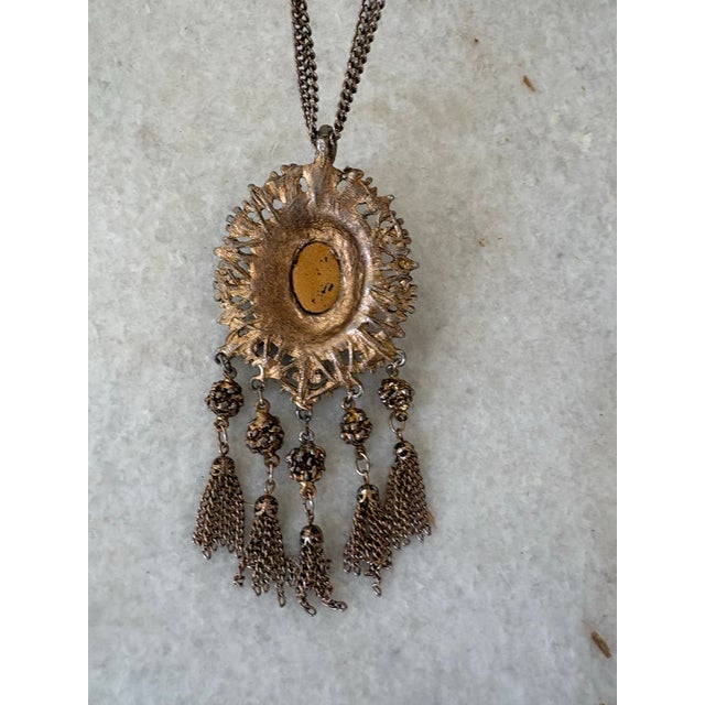 Mid 20th Century Vintage Mid-Century Modern BoHo Pendant Necklace For Sale - Image 5 of 6