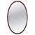Brown Oval Mirror with Slim Dark Wood Frame, 20th Century For Sale - Image 8 of 8