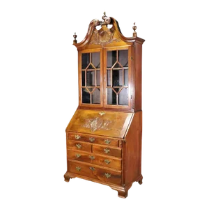 American Centennial Solid Walnut Philadelphia Carved Secretary Desk