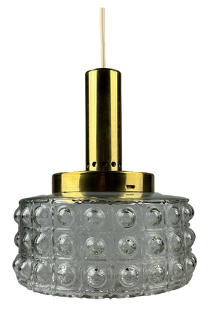 Vintage Space Age Hanging Lamp in Chrome and Glass from Veb Deutsche Werkstätten Hellerau, 1970s