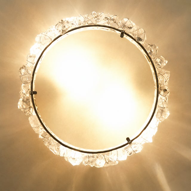 Custom Corona Ceiling Light (it can also be used as wall light) Rated for Dry and Damp Locations Polished Nickel Plated Brass