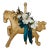 X-Large Vintage Gold Hand Painted & Decorated Paper Mache Carousel Horse For Sale